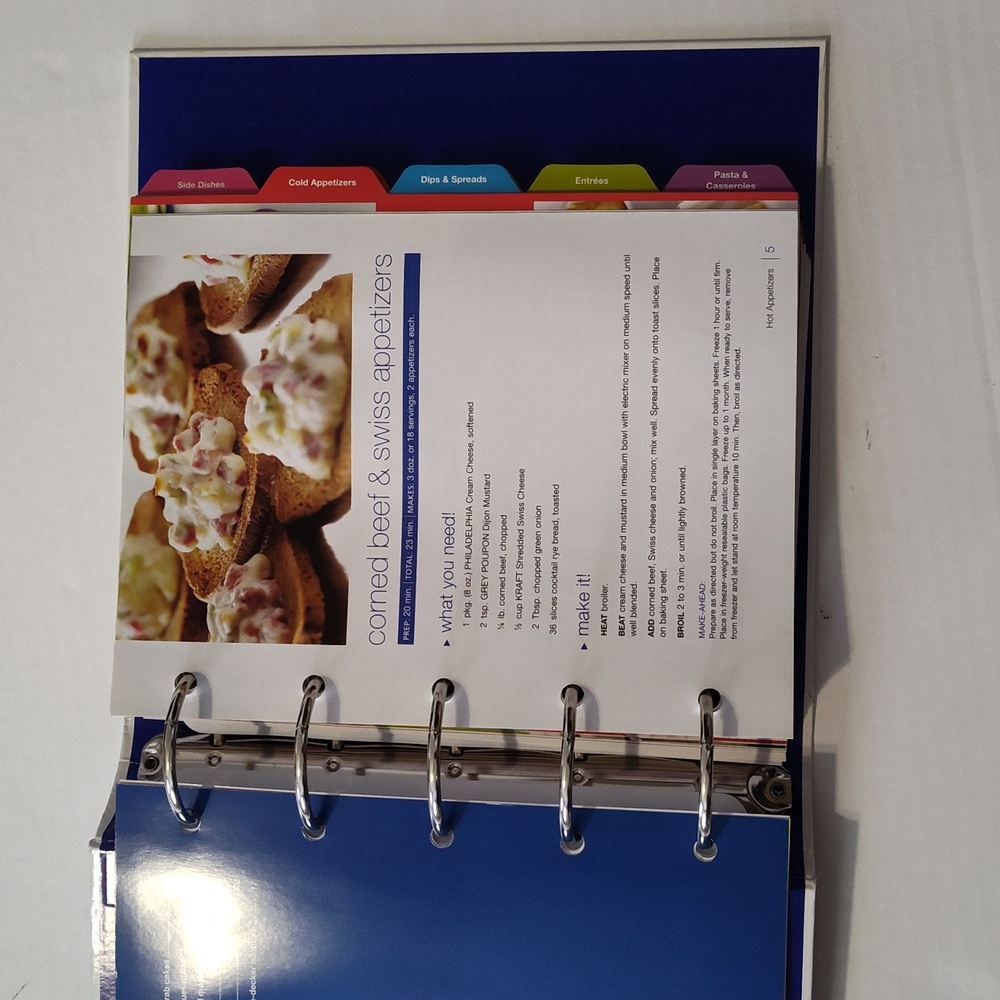 Kraft Recipe Collection 5-Ring Binder Cookbook Jell-O Philadelphia Velveeta EUC - Picture 2 of 8